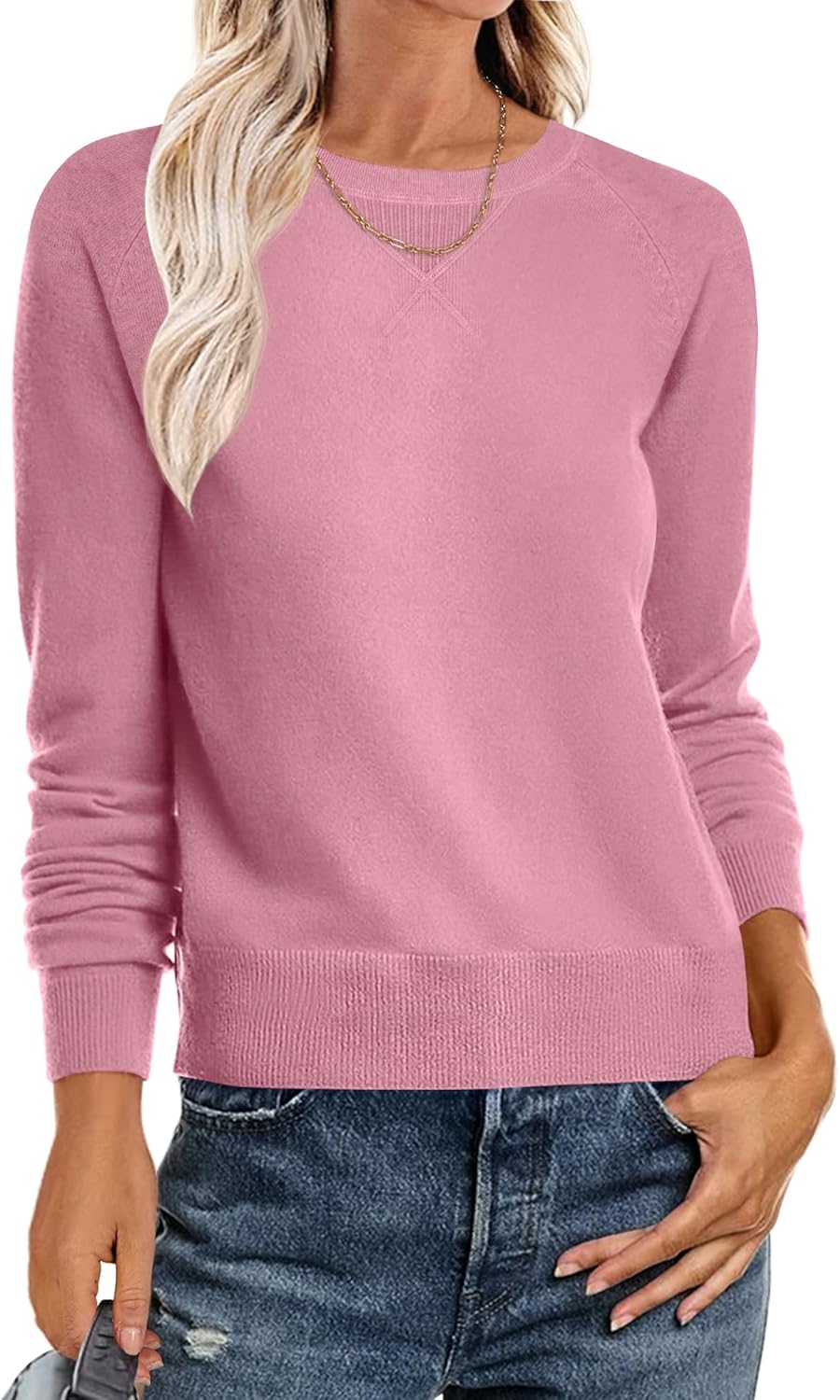ANRABESS Sweater for Women Long Sleeve Crewneck 2025 Fall Winter Soft Loose Fit Basic Knit Pullover Sweaters Top Outfits