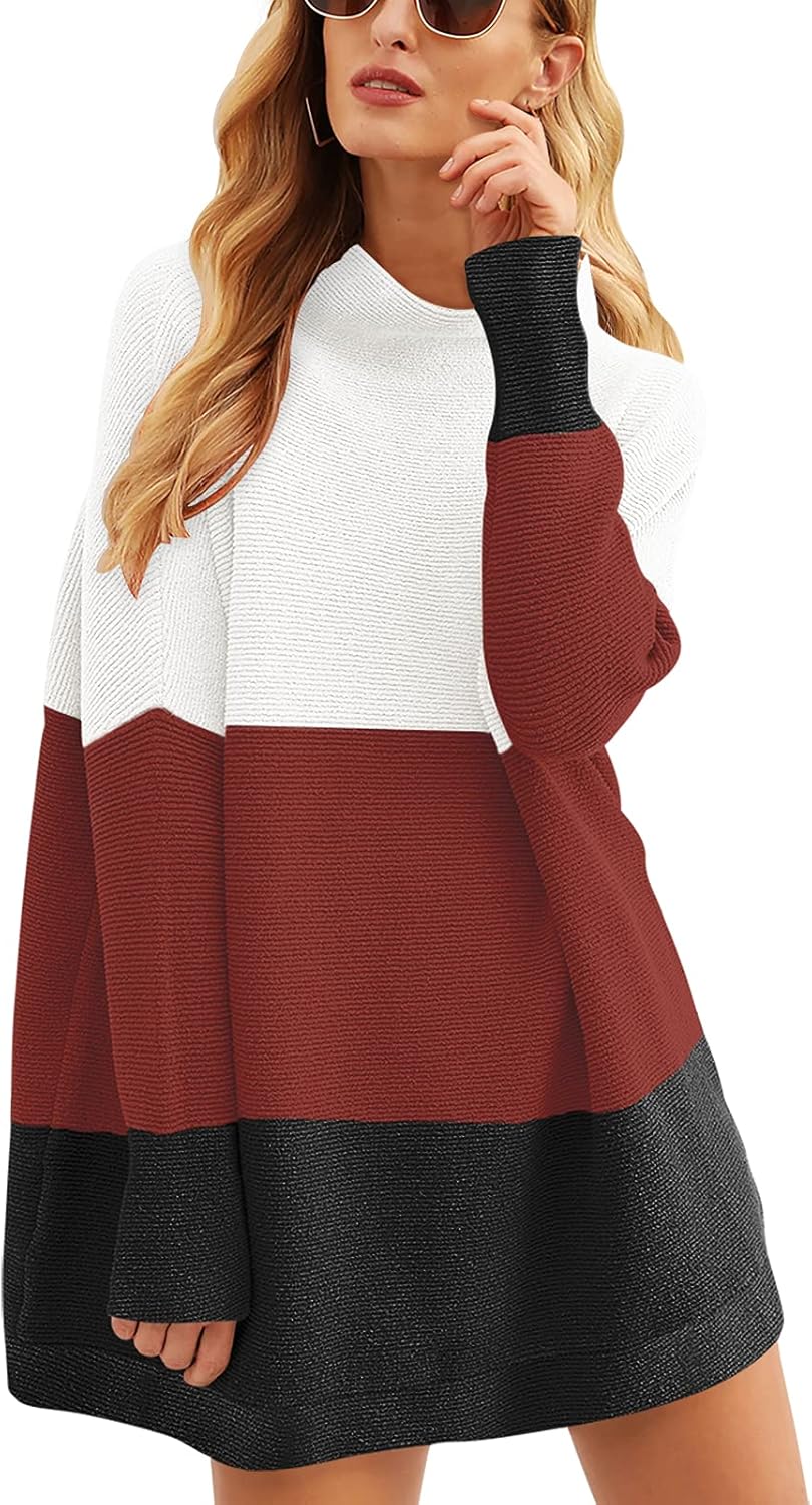 ANRABESS Women Oversized Casual Loose Turtleneck Long Sleeve Slouchy Baggy Knit Tunic Sweaters Pullover 2025 Fall Outfits