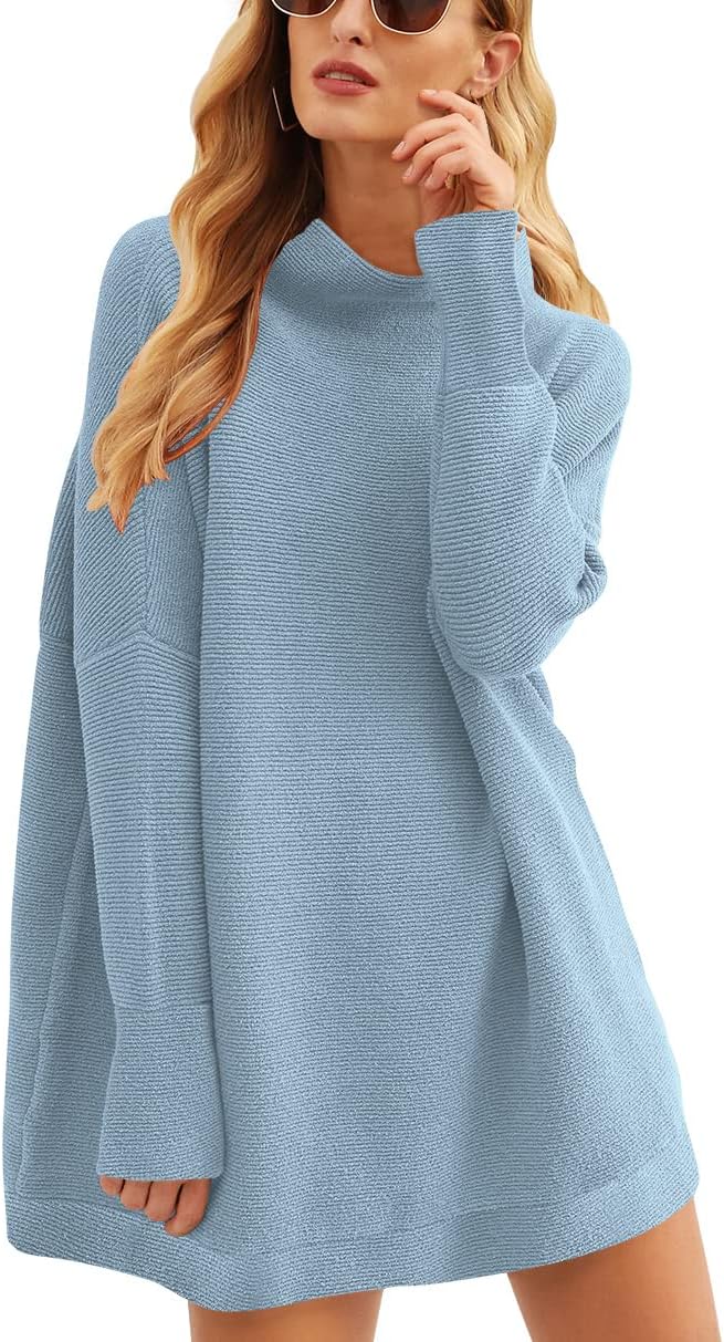 ANRABESS Women Oversized Casual Loose Turtleneck Long Sleeve Slouchy Baggy Knit Tunic Sweaters Pullover 2025 Fall Outfits