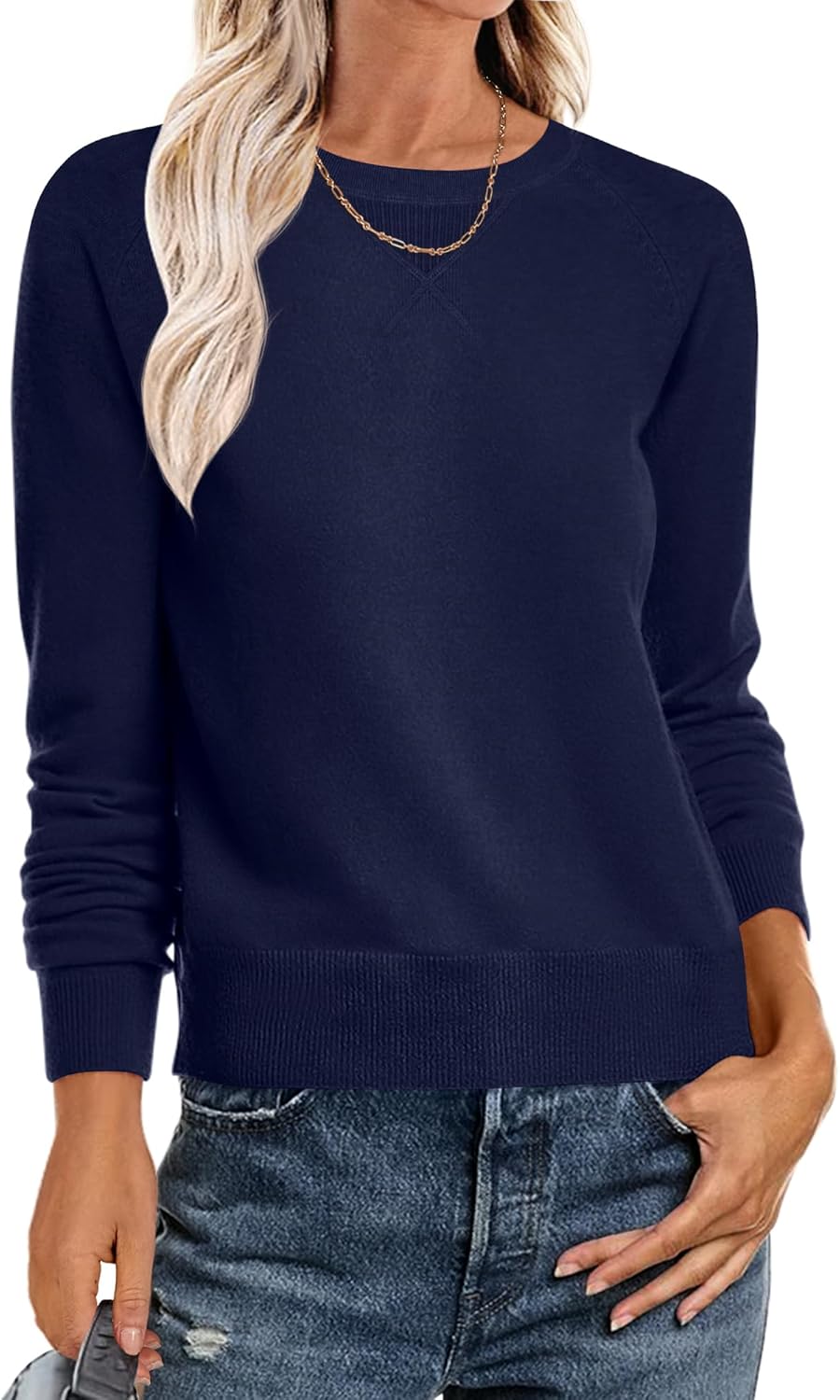 ANRABESS Sweater for Women Long Sleeve Crewneck 2025 Fall Winter Soft Loose Fit Basic Knit Pullover Sweaters Top Outfits