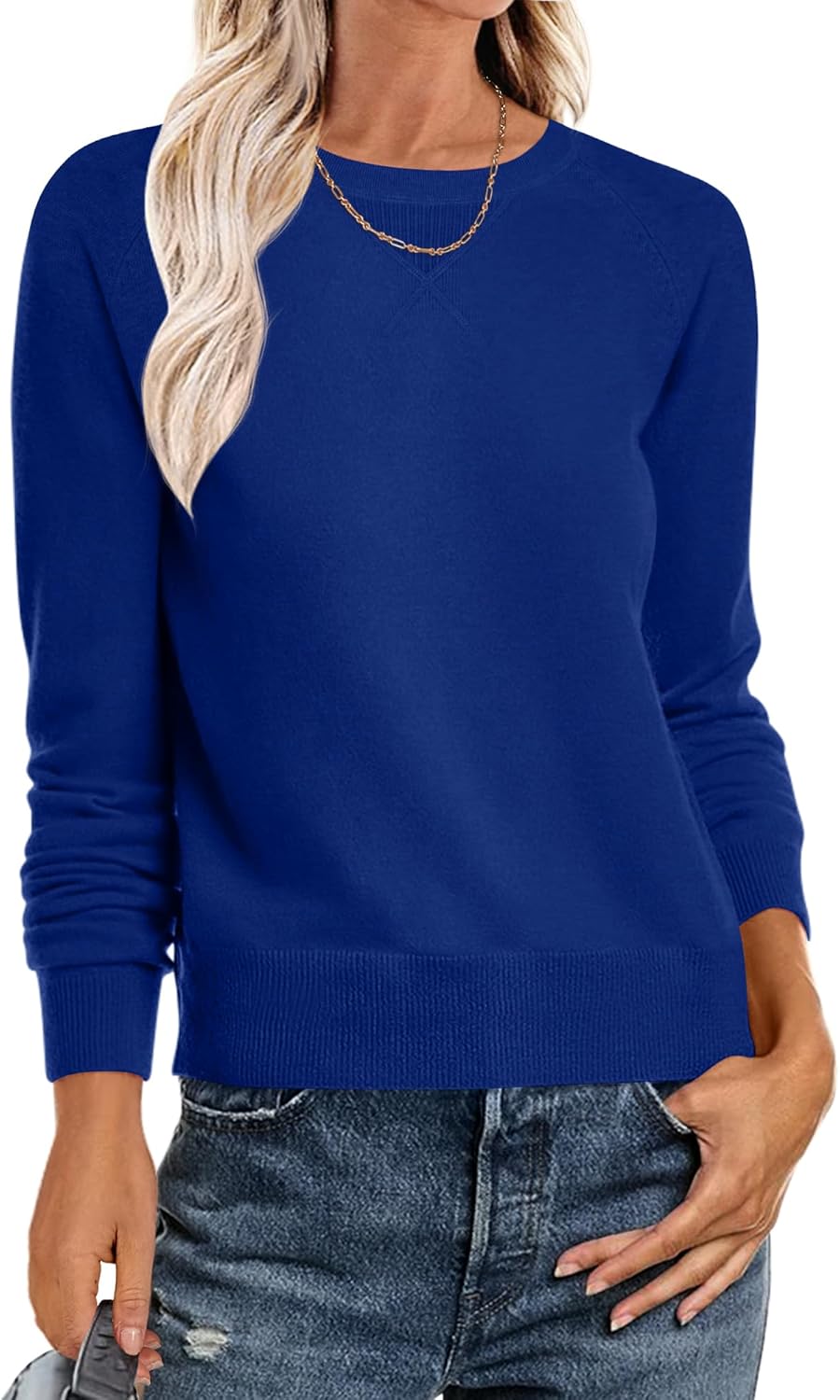 ANRABESS Sweater for Women Long Sleeve Crewneck 2025 Fall Winter Soft Loose Fit Basic Knit Pullover Sweaters Top Outfits