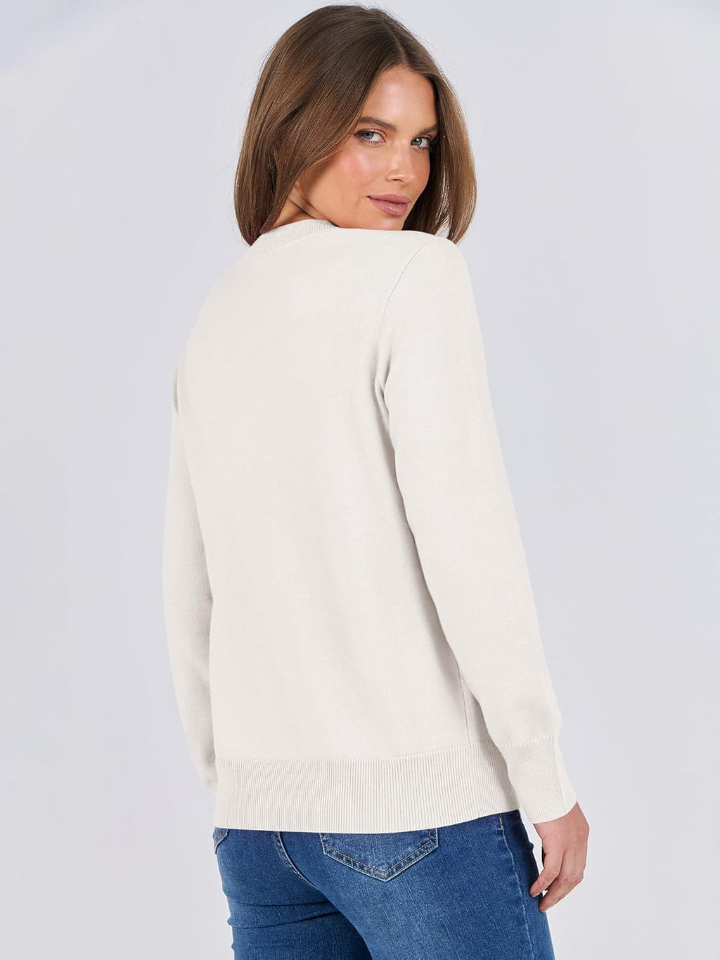 ANRABESS Sweaters for Women Long Sleeve Lightweight Crewneck Soft Basic Knit Loose Fit Pullover Top 2025 Fall Trendy Outfits