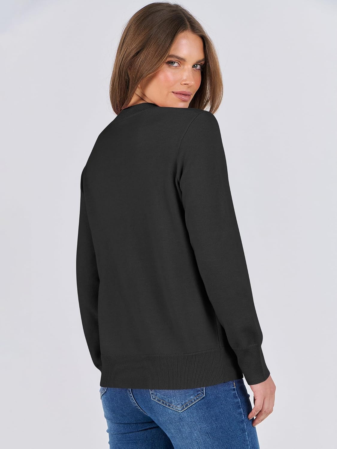 ANRABESS Sweaters for Women Long Sleeve Lightweight Crewneck Soft Basic Knit Loose Fit Pullover Top 2025 Fall Trendy Outfits