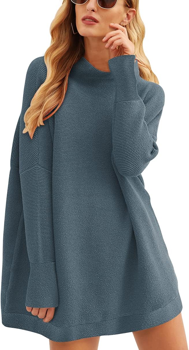 ANRABESS Women Oversized Casual Loose Turtleneck Long Sleeve Slouchy Baggy Knit Tunic Sweaters Pullover 2025 Fall Outfits