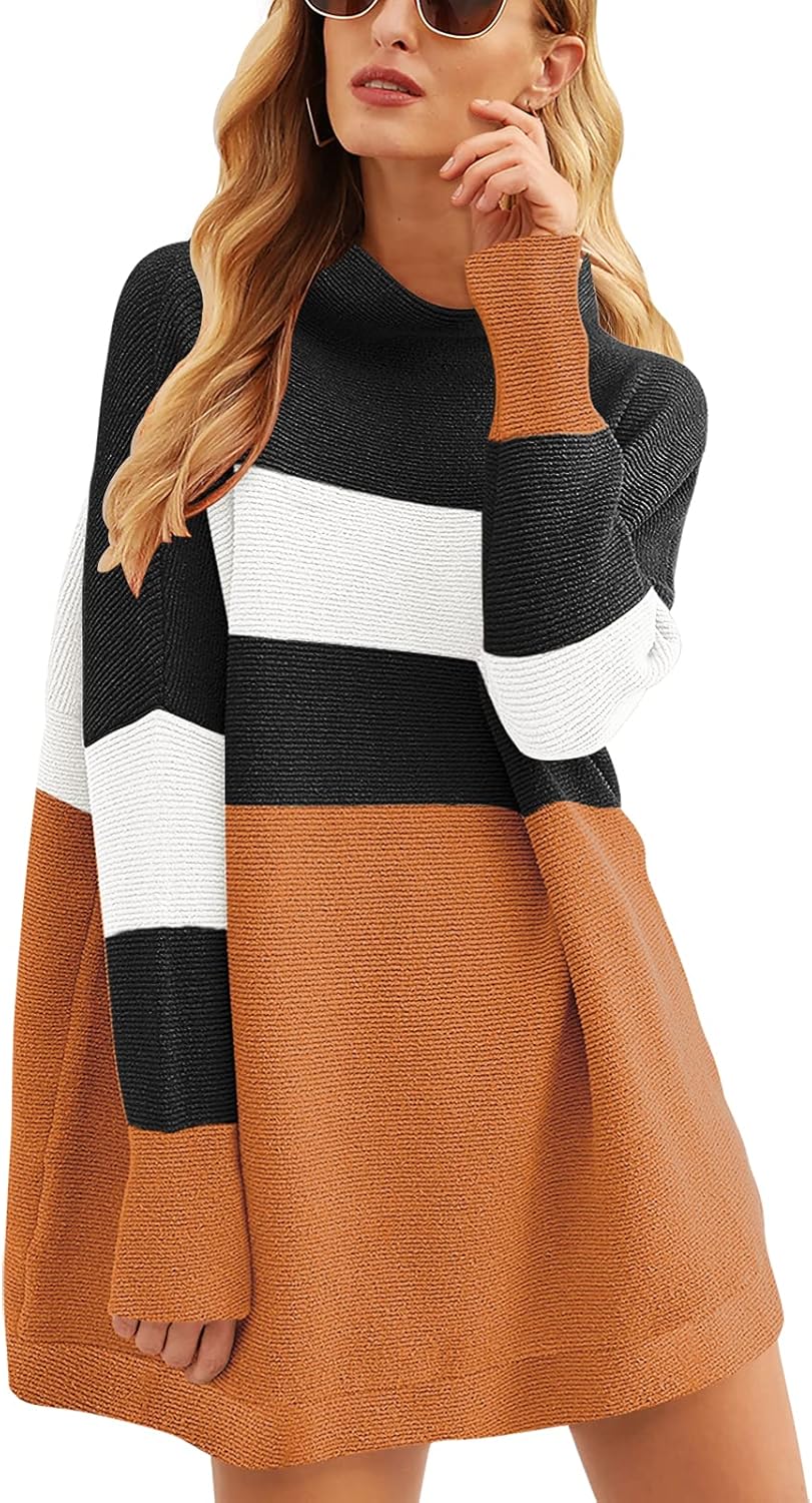 ANRABESS Women Oversized Casual Loose Turtleneck Long Sleeve Slouchy Baggy Knit Tunic Sweaters Pullover 2025 Fall Outfits