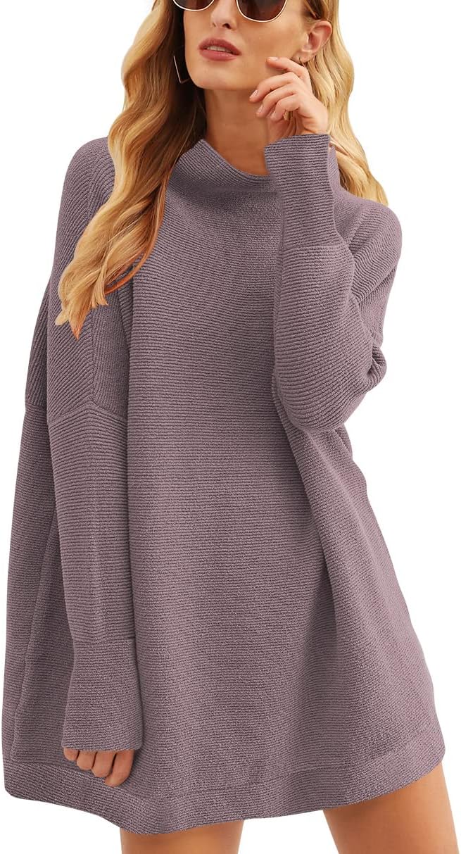 ANRABESS Women Oversized Casual Loose Turtleneck Long Sleeve Slouchy Baggy Knit Tunic Sweaters Pullover 2025 Fall Outfits