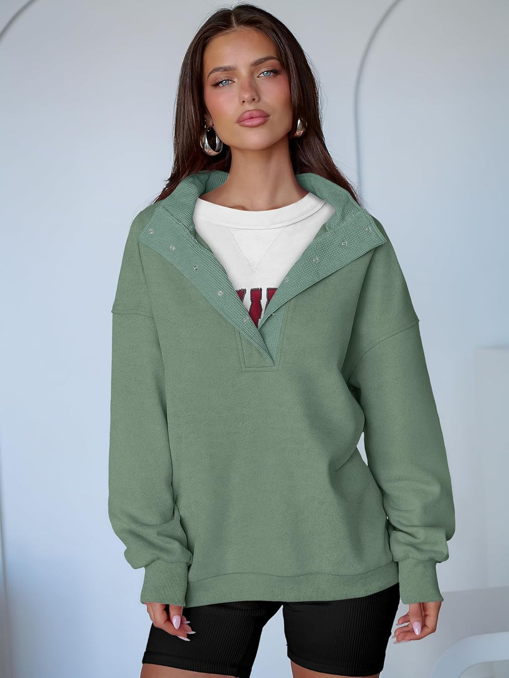 ANRABESS Womens Oversized Sweatshirt Long Sleeve Henley Pullover Tops 2025 Fall Casual Button Loose Fit Teens Fashion Outfits