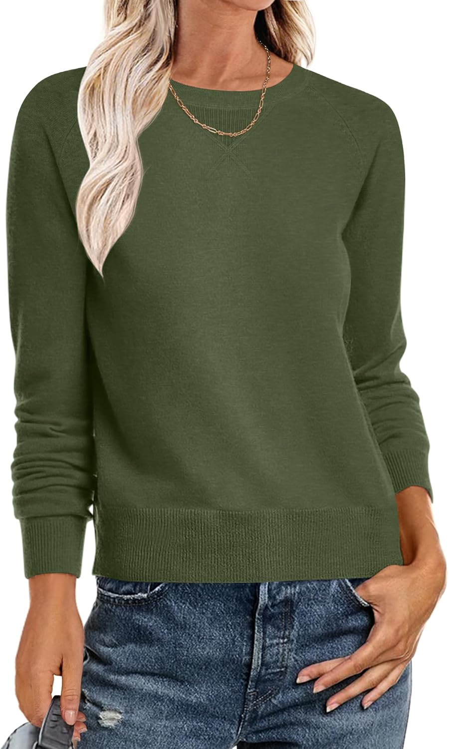 ANRABESS Sweater for Women Long Sleeve Crewneck 2025 Fall Winter Soft Loose Fit Basic Knit Pullover Sweaters Top Outfits