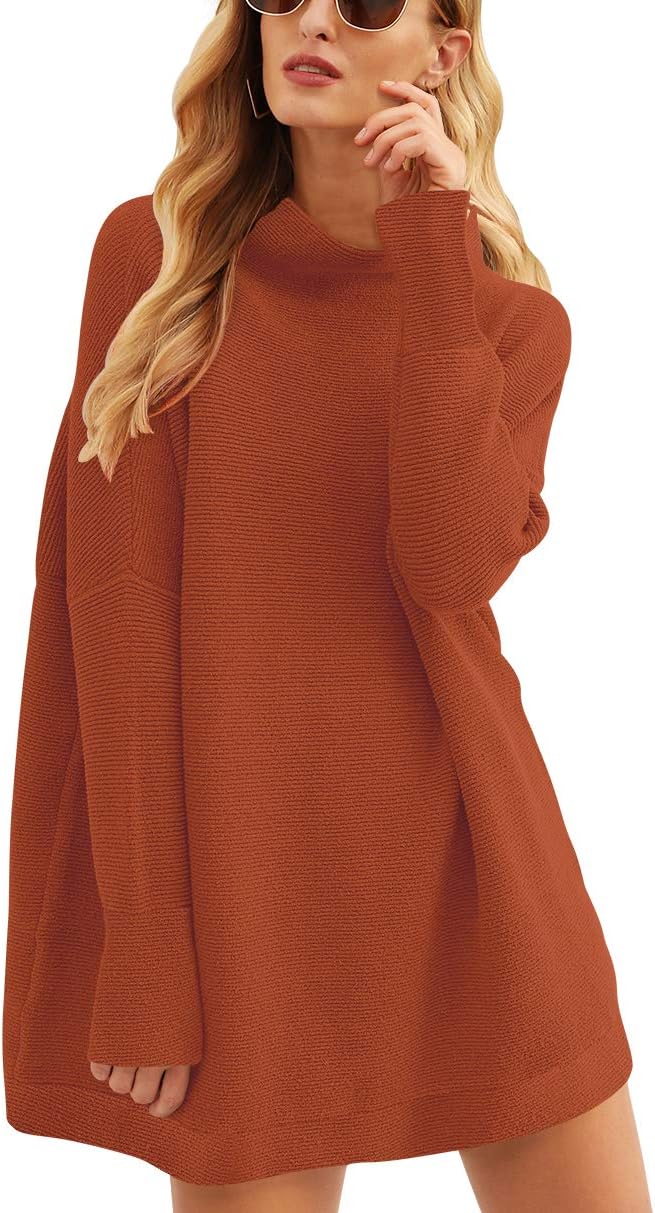 ANRABESS Women Oversized Casual Loose Turtleneck Long Sleeve Slouchy Baggy Knit Tunic Sweaters Pullover 2025 Fall Outfits