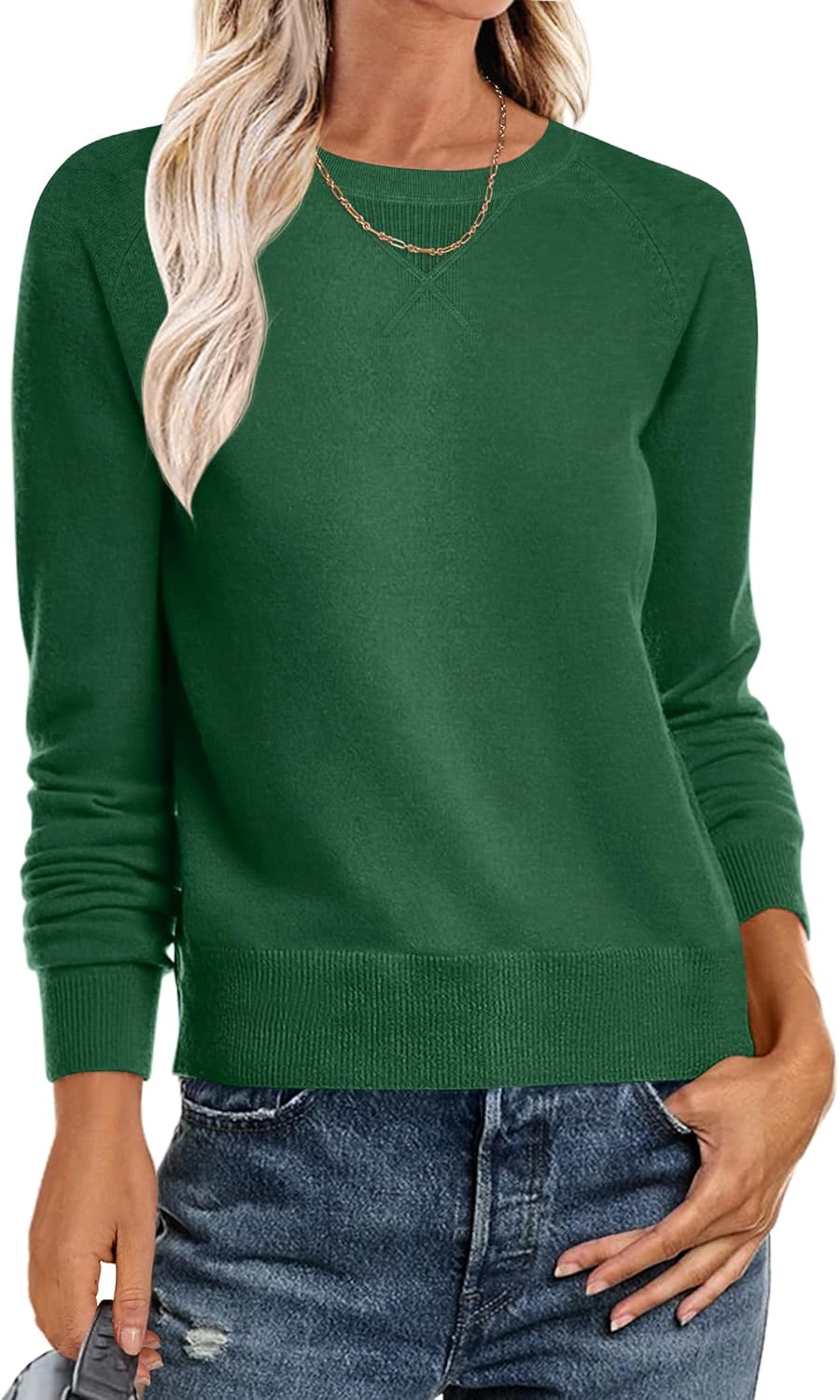 ANRABESS Sweater for Women Long Sleeve Crewneck 2025 Fall Winter Soft Loose Fit Basic Knit Pullover Sweaters Top Outfits