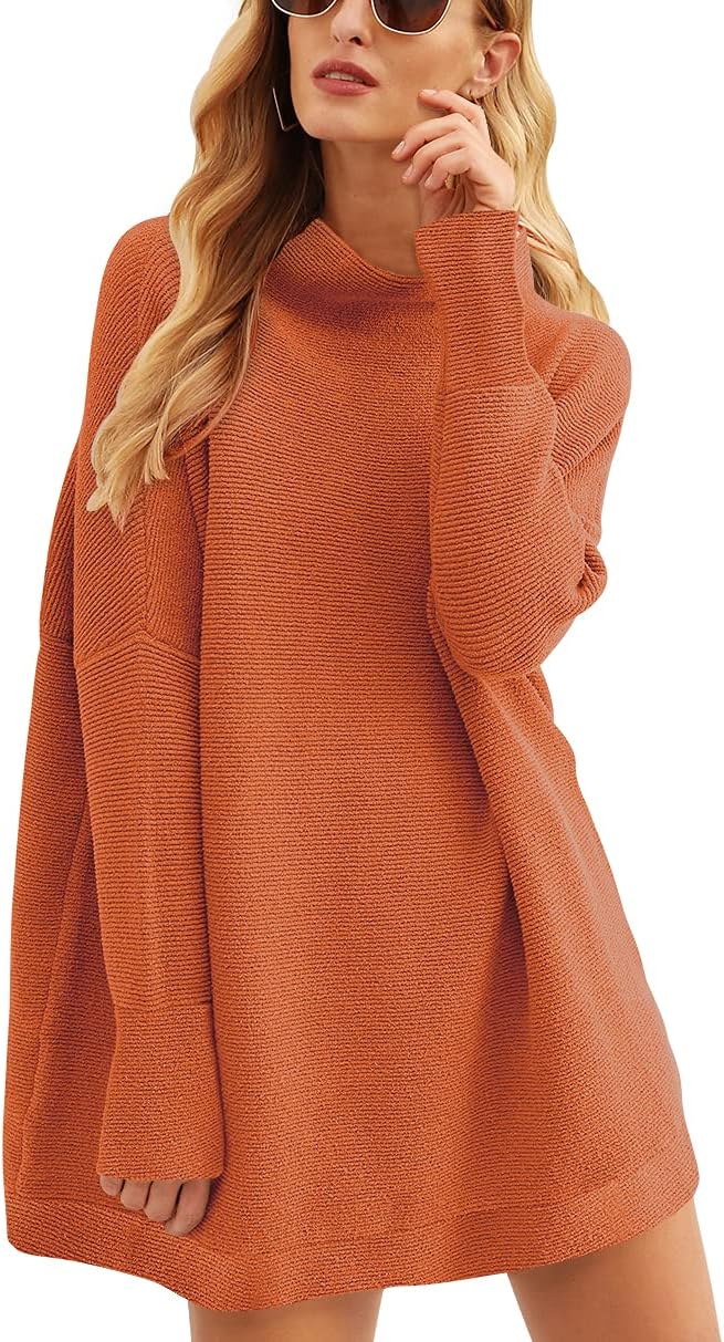 ANRABESS Women Oversized Casual Loose Turtleneck Long Sleeve Slouchy Baggy Knit Tunic Sweaters Pullover 2025 Fall Outfits