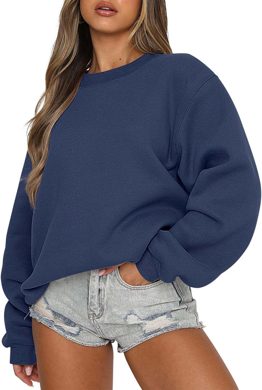 ANRABESS Womens Sweatshirts Crewneck Fleece Oversized Pullover Sweaters Fall Winter Cute Tops Teen Girls Preppy Clothes 2025