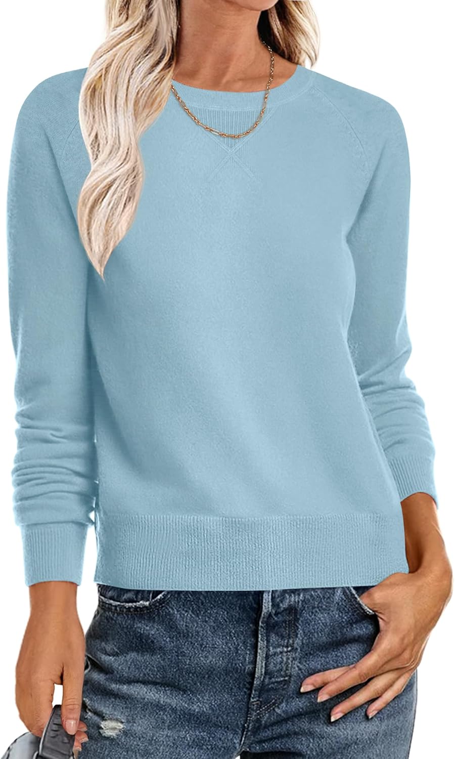 ANRABESS Sweater for Women Long Sleeve Crewneck 2025 Fall Winter Soft Loose Fit Basic Knit Pullover Sweaters Top Outfits