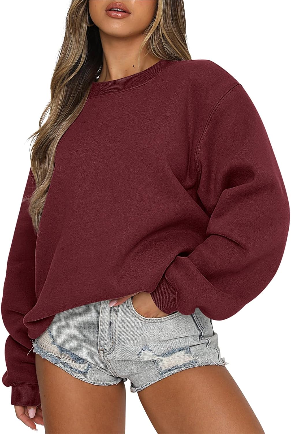 ANRABESS Womens Sweatshirts Crewneck Fleece Oversized Pullover Sweaters Fall Winter Cute Tops Teen Girls Preppy Clothes 2025