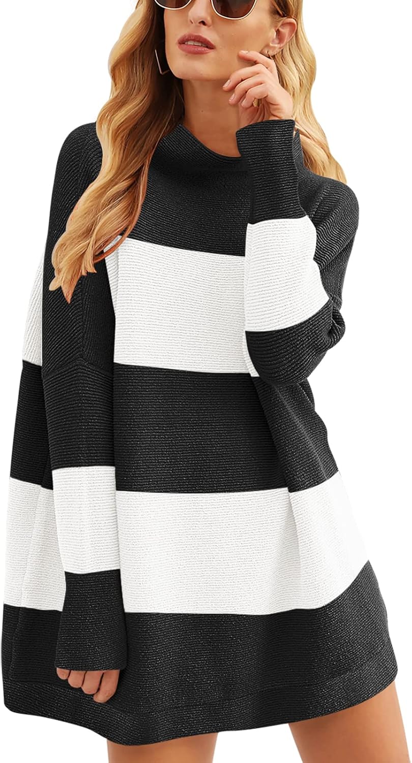 ANRABESS Women Oversized Casual Loose Turtleneck Long Sleeve Slouchy Baggy Knit Tunic Sweaters Pullover 2025 Fall Outfits