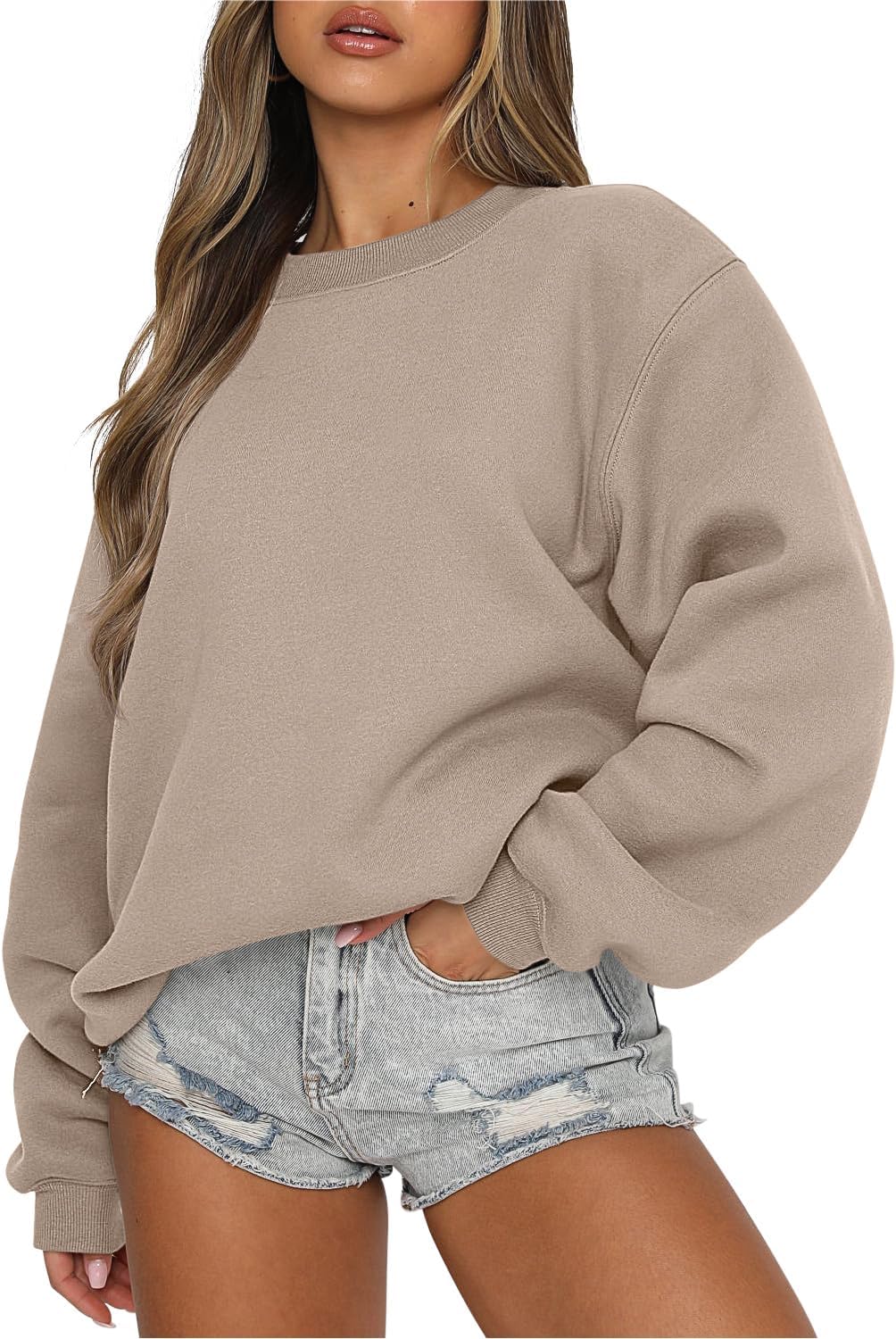 ANRABESS Womens Sweatshirts Crewneck Fleece Oversized Pullover Sweaters Fall Winter Cute Tops Teen Girls Preppy Clothes 2025