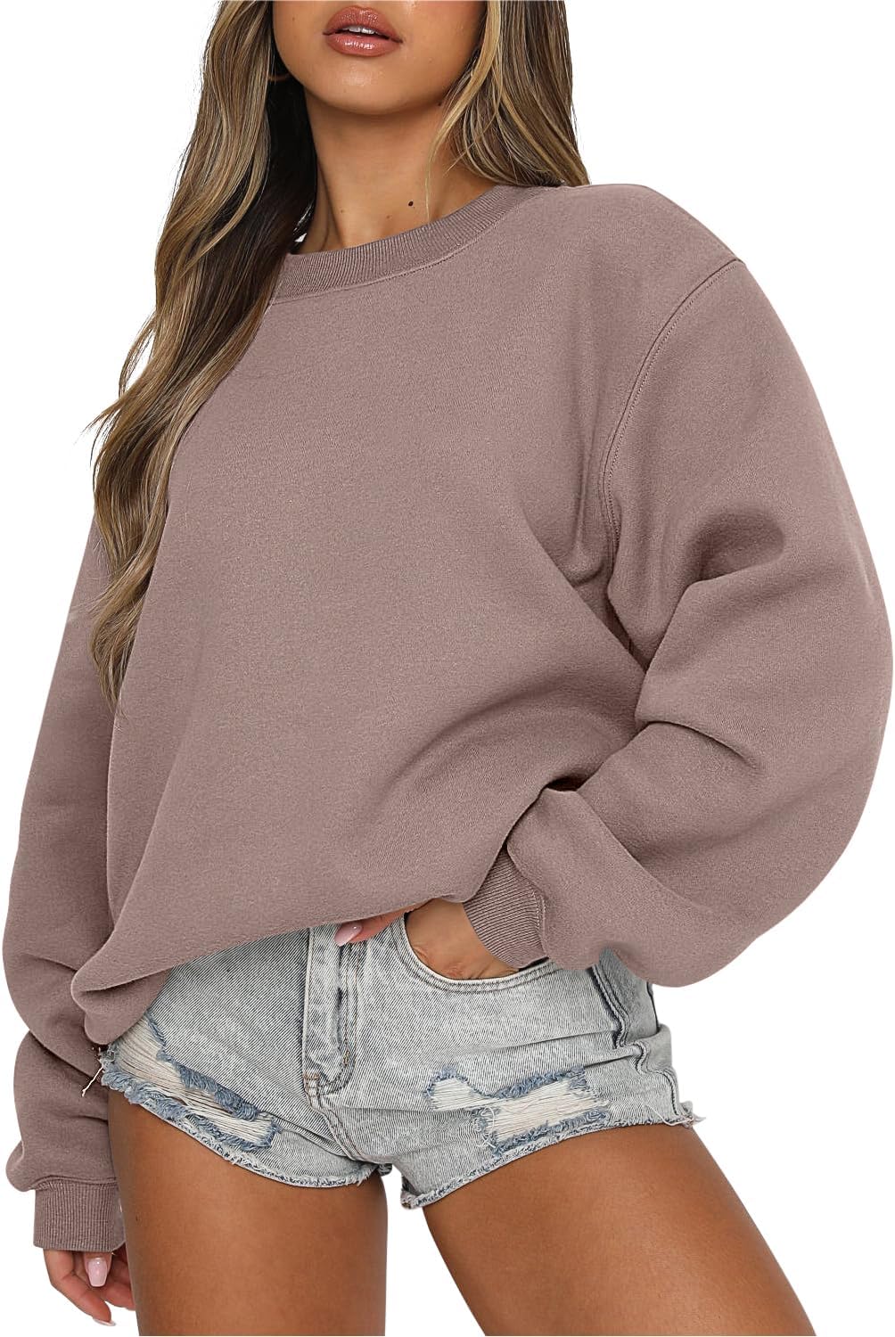 ANRABESS Womens Sweatshirts Crewneck Fleece Oversized Pullover Sweaters Fall Winter Cute Tops Teen Girls Preppy Clothes 2025