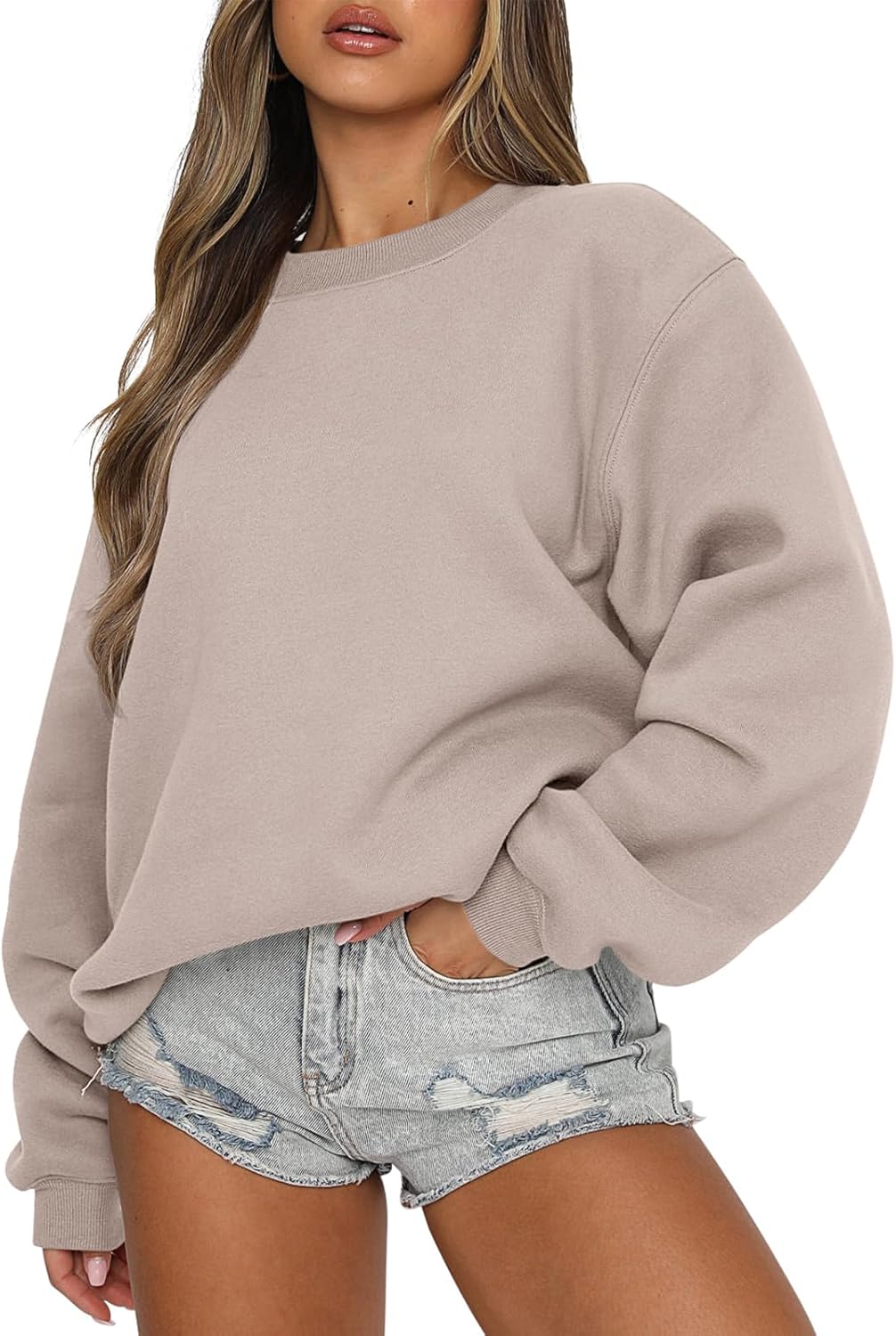 ANRABESS Womens Sweatshirts Crewneck Fleece Oversized Pullover Sweaters Fall Winter Cute Tops Teen Girls Preppy Clothes 2025