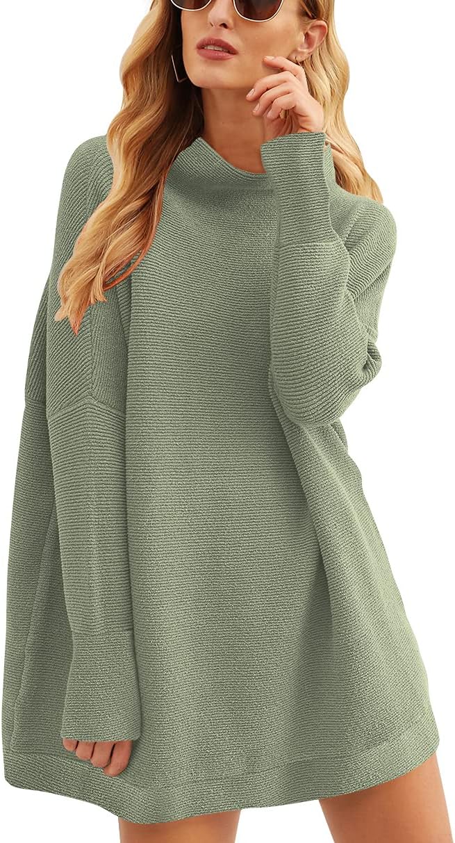 ANRABESS Women Oversized Casual Loose Turtleneck Long Sleeve Slouchy Baggy Knit Tunic Sweaters Pullover 2025 Fall Outfits