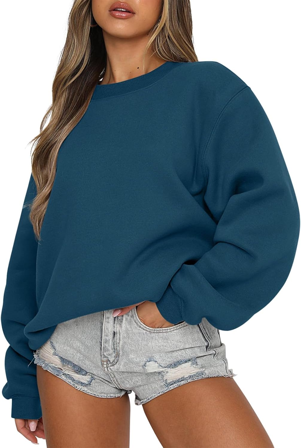 ANRABESS Womens Sweatshirts Crewneck Fleece Oversized Pullover Sweaters Fall Winter Cute Tops Teen Girls Preppy Clothes 2025