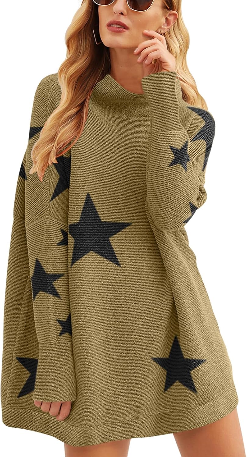 ANRABESS Women Oversized Casual Loose Turtleneck Long Sleeve Slouchy Baggy Knit Tunic Sweaters Pullover 2025 Fall Outfits