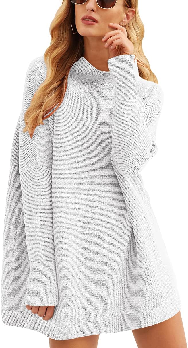 ANRABESS Women Oversized Casual Loose Turtleneck Long Sleeve Slouchy Baggy Knit Tunic Sweaters Pullover 2025 Fall Outfits