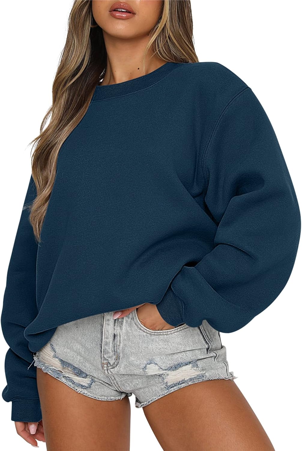 ANRABESS Womens Sweatshirts Crewneck Fleece Oversized Pullover Sweaters Fall Winter Cute Tops Teen Girls Preppy Clothes 2025