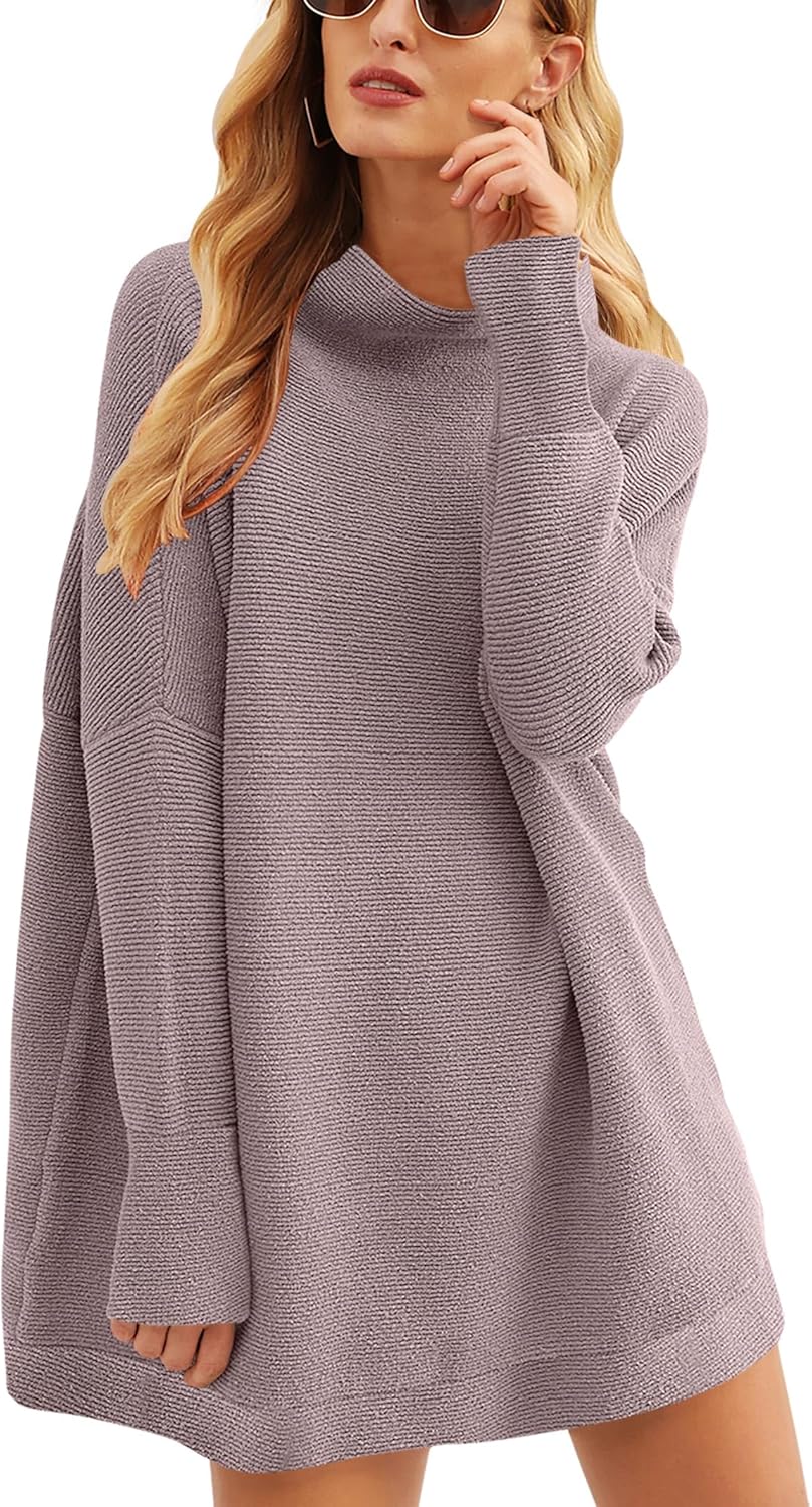 ANRABESS Women Oversized Casual Loose Turtleneck Long Sleeve Slouchy Baggy Knit Tunic Sweaters Pullover 2025 Fall Outfits