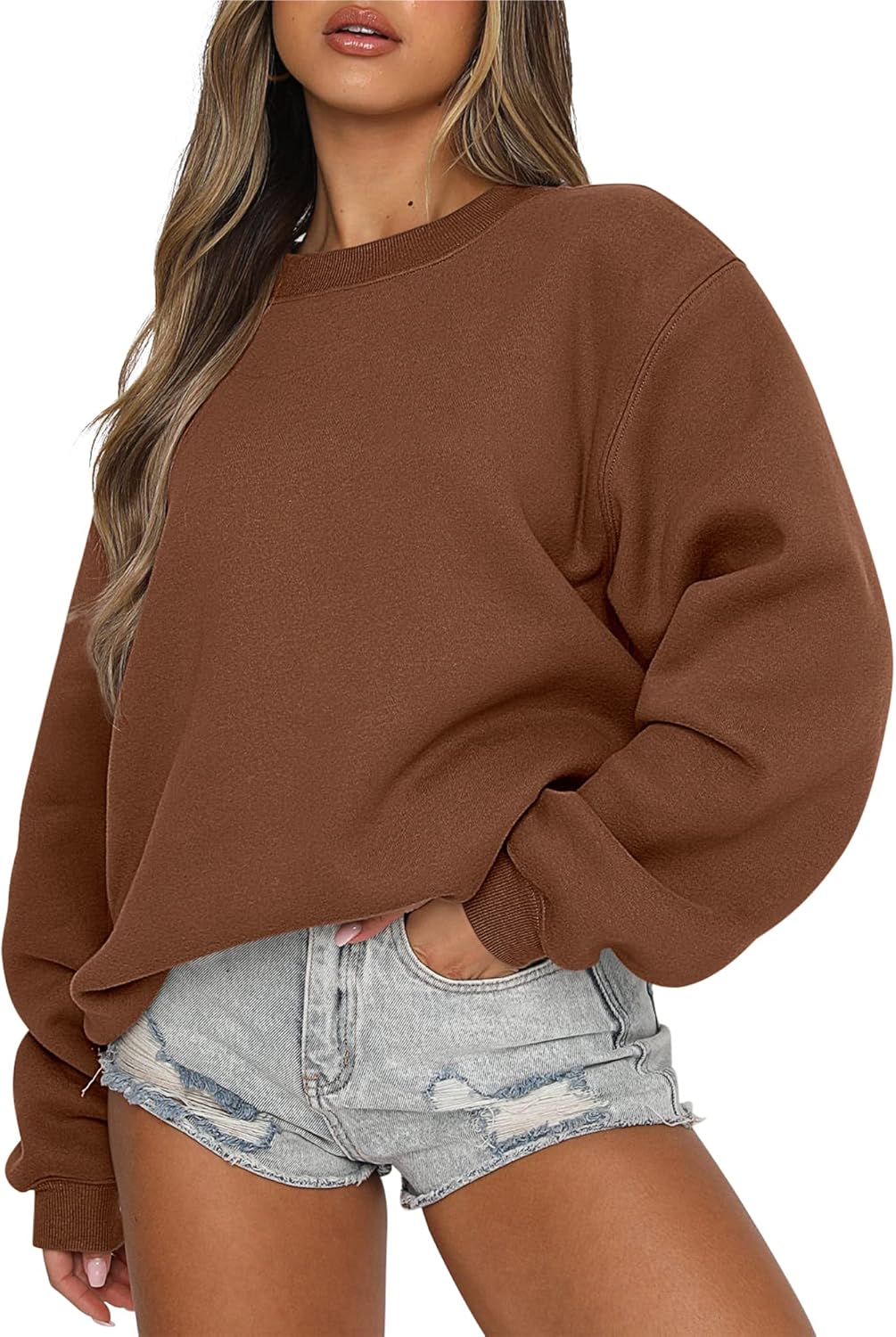 ANRABESS Womens Sweatshirts Crewneck Fleece Oversized Pullover Sweaters Fall Winter Cute Tops Teen Girls Preppy Clothes 2025