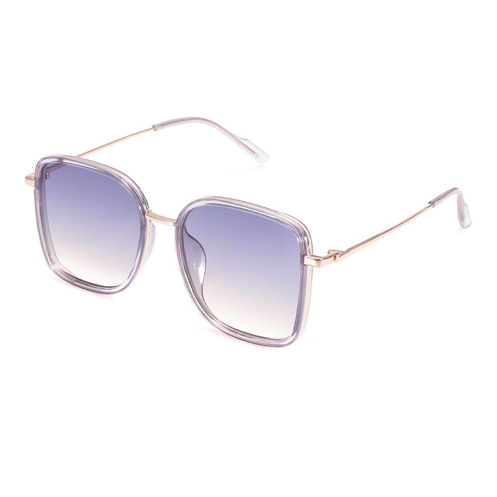 Dollger Wine Color Vintage Metal Geometric Tinted Sunglasses