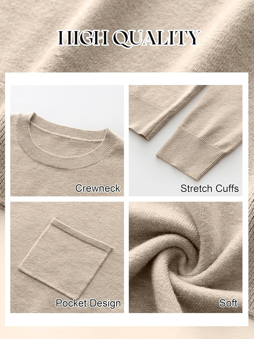 ANRABESS Oversized Sweaters for Women Casual Crewneck Knit Lightweight Chest Pocket Pullover Top 2025 Fall Travel Outfits