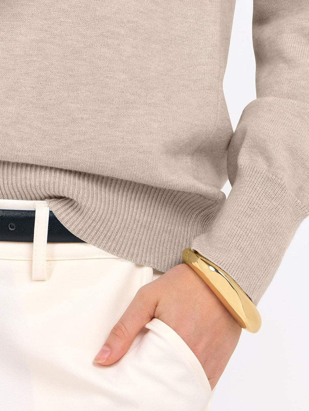 ANRABESS Womens Long Sleeve V Neck Sweaters 2025 Fall Casual Classic Soft Loose Fit Basic Pullover Jumper Top